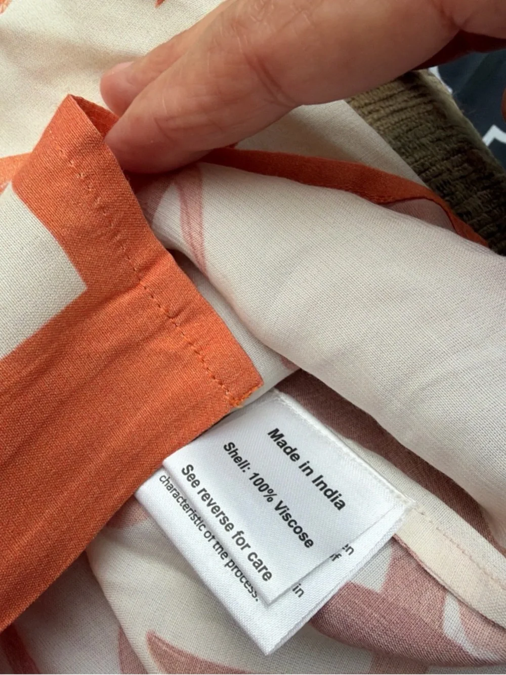 Rococo Sand Orange and White Floral Button-Front Blouse - Picture 5 of 7
